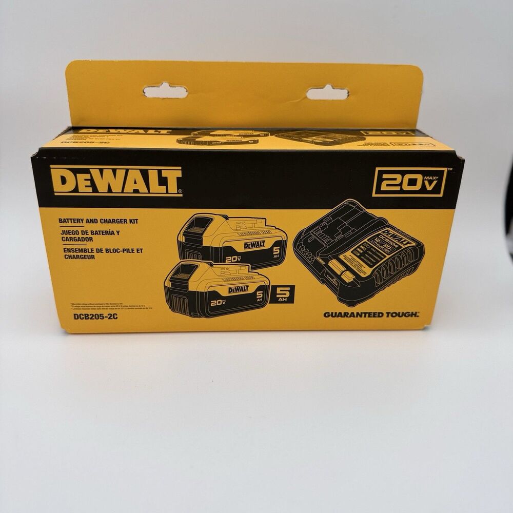 DEWALT 20V MAX  2 5ah Battery & Charger Kit, Yellow, DCB205-2C (MPN DCB205-2C)